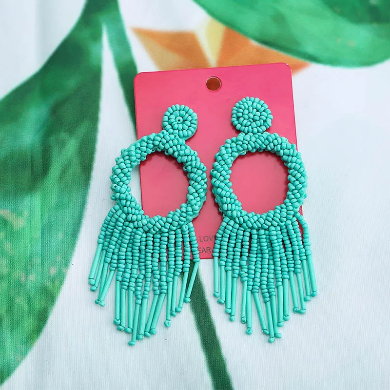tassel earrings beads earrings  boho statement earrings (5)