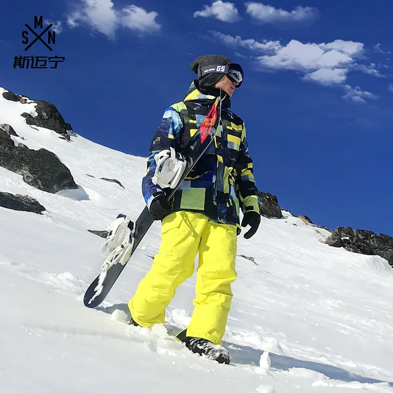 2019 SMN Men Ski Suit Skiing Jacket Pant Windproof Waterproof Thermal Breathable Outdoor Sport Wear Snowboard Male Coat Trouser | Спорт и