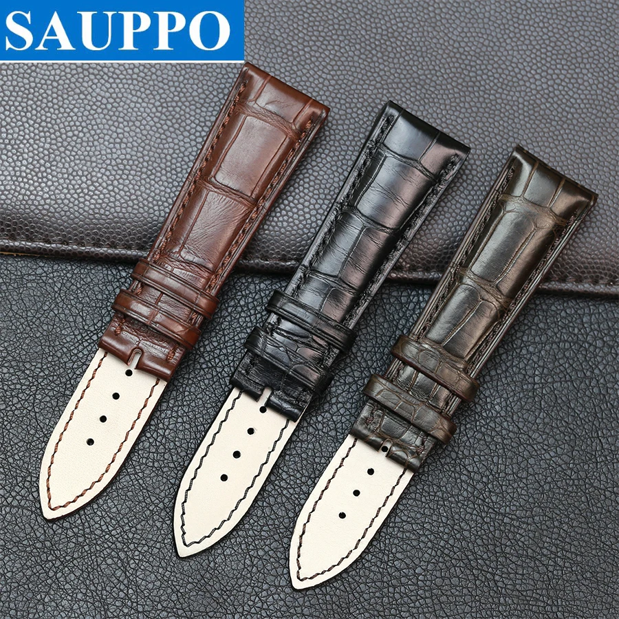 Ремешок для часов SAUPPO ремешок из кожи крокодила lancpain Villeret 6606 20 мм 22 | Наручные часы