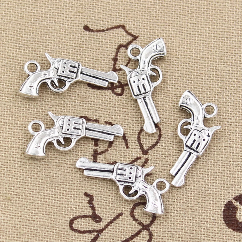 

15pcs Charms Pistol Gun 22x12mm Antique Making Pendant fit,Vintage Tibetan Bronze Silver color,DIY Handmade Jewelry