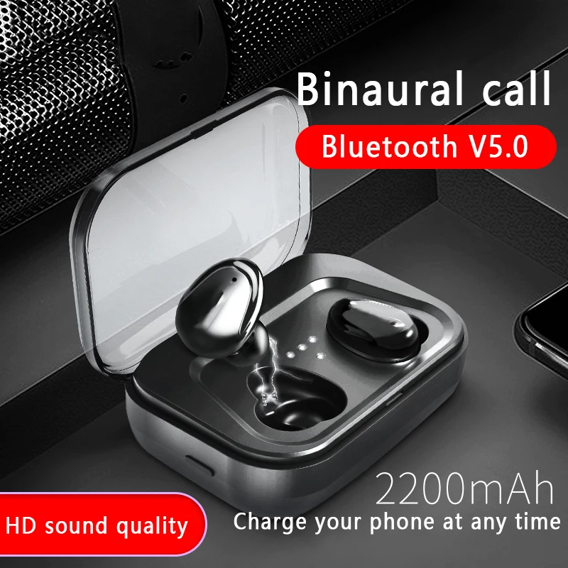 

TWS true wireless 5.0 Bluetooth Earphones ultra small mini waterproof in-ear earphones HIFI HD sound quality with microphone