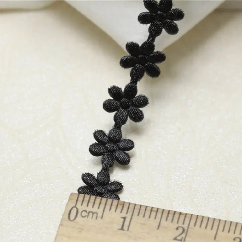 1,2 см* 5 метров черные цветы отделка для одежды Свадебные платья DIY Швейные аксессуары отделка для портного