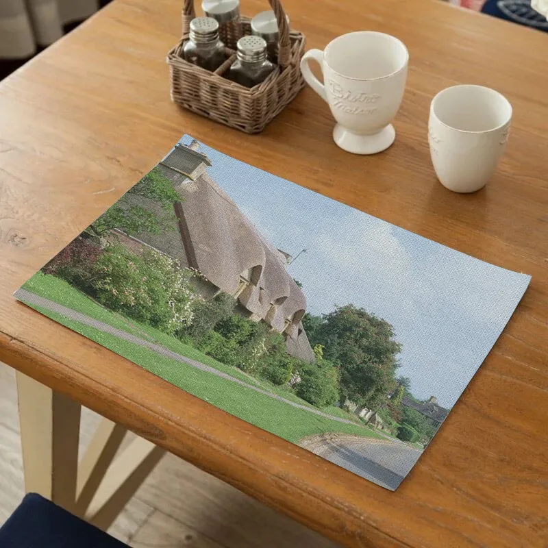 

SaShiKo Landscape Pattern Placemats Mats Kitchen Accessories Mat Solid Placemat for Kitchen Table Decor Home Table Mat Coasters