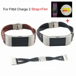 Для FitBit Charge 2 сменный кожаный ремешок, браслет с классической пряжкой из нержавеющей стали для Charge 2