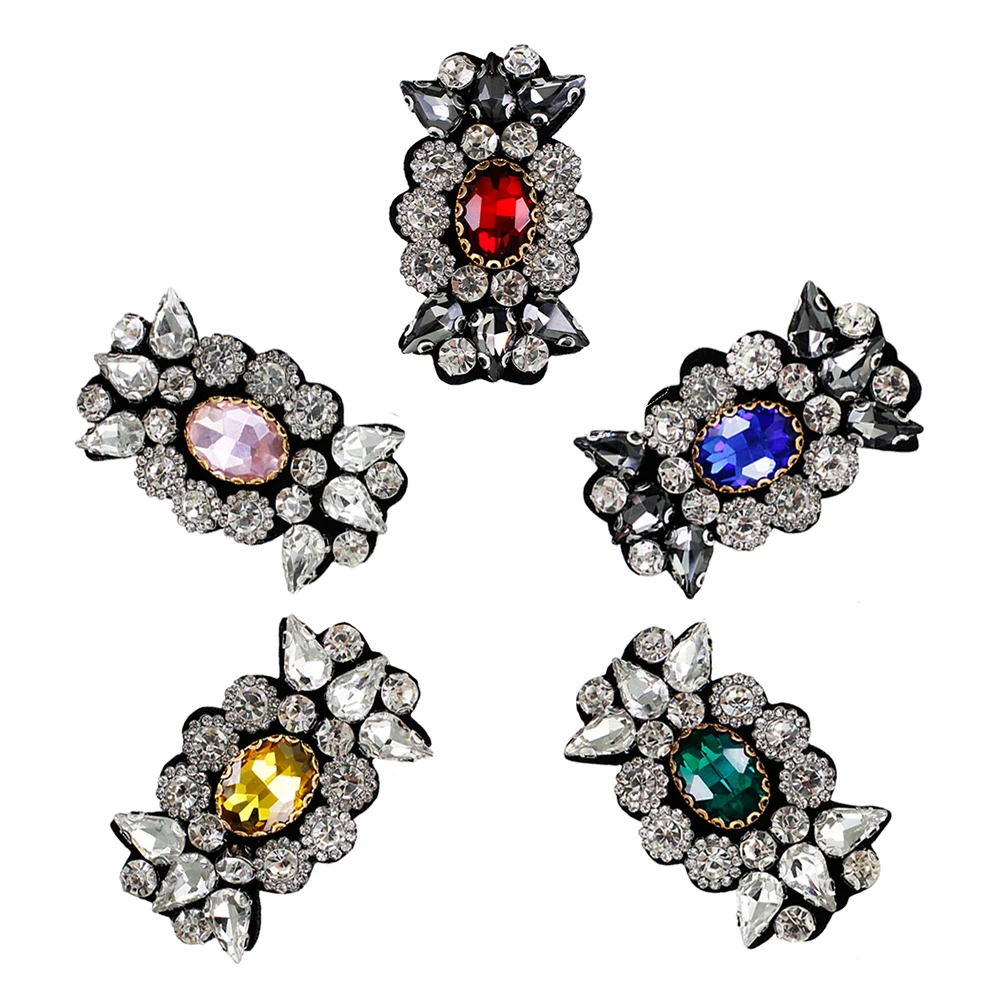 

Beaded Rhinestones Badges Crystal Motifs Brooches Patches Collar Applique Stocking Beanies Decorated Crafts Sewing 20pieces