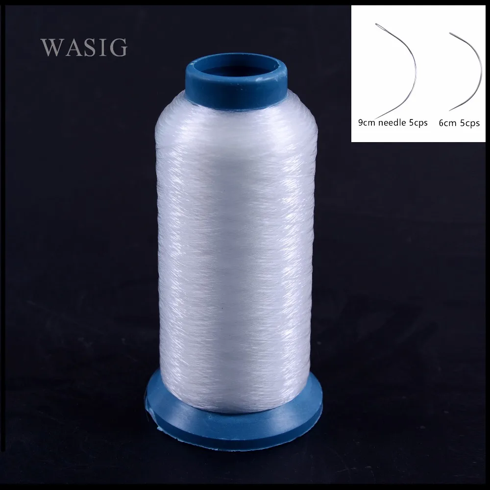 

1Pcs white Color Polyster Cotton Weft Track Nylon Weaving Thread /Salon Hair Weaving Thread With 10Pcs C Type Needle