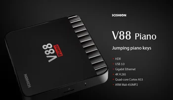 

10pcs/lots DHL free SCISHION V88 Piano TV Box 4GB 16GB Android 7.1 TV Box RK3328 Quad Core USB 3.0 4K Media Player Set Top Box