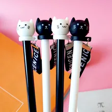 1 лот = 48 шт.! милый мультфильм Творческий Лента для кошки гелевая ручка унисекс Водяная ручка 0,38 мм черные чернила чернильное перо канцелярские