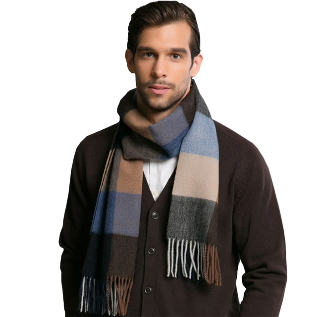 2017 Brand Winter Europe Style Men's Scarves Brand Wool Scarves Warm ...