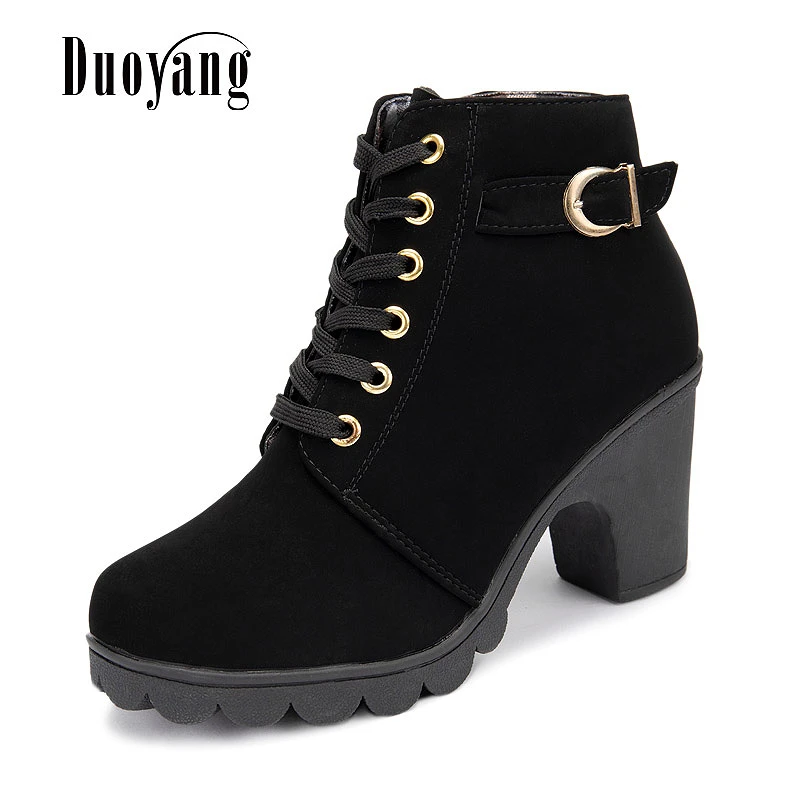 Lujoso por favor no lo hagas maximizar Botines de mujer moda 2018 zapatos de mujer de invierno botas de tacón alto  de plataforma zapatos de mujer sapato femenino|boot shoes|snow boots  shoesshoes fashion - AliExpress