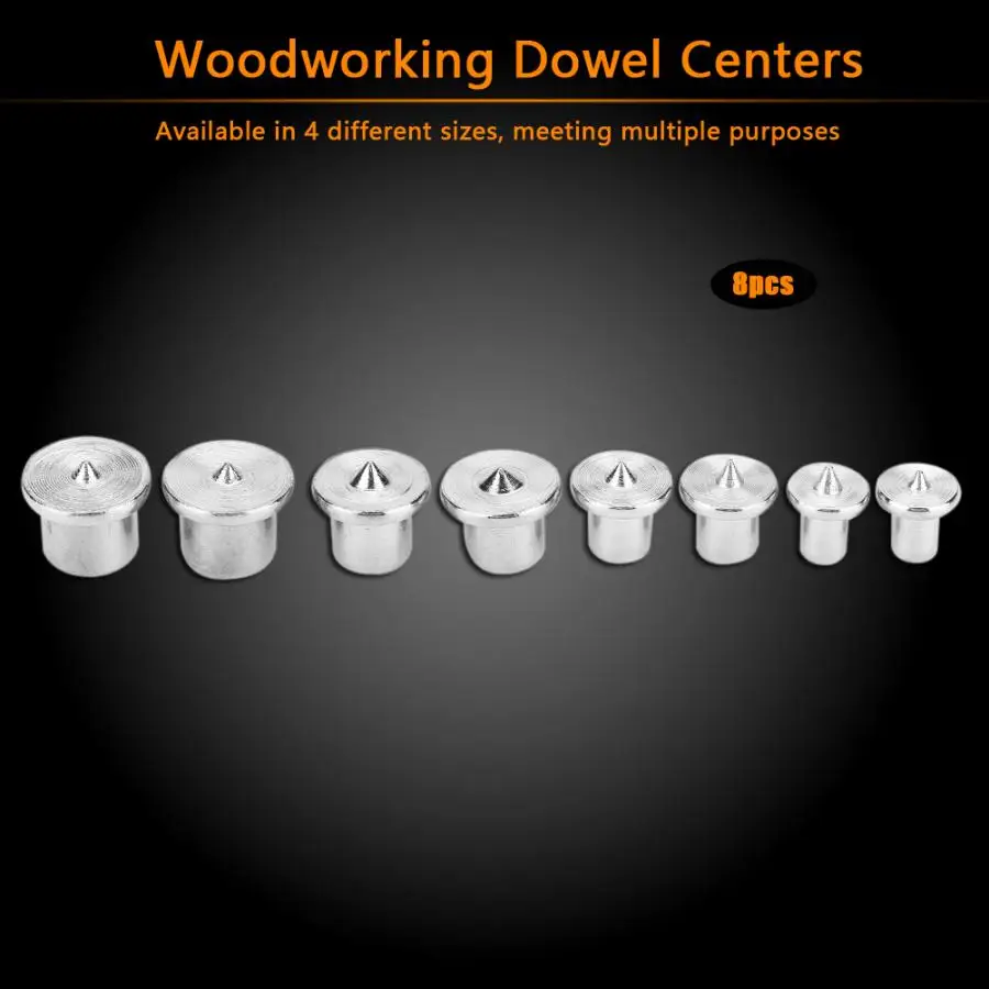 deuvel 8pcs Woodworking Dowel Centers Tenon Alignment Tool Points Marker 6/8/10/12mm dowel pins