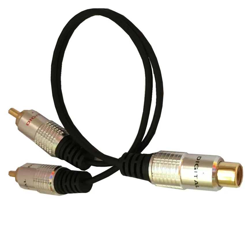 2 RCA (штекер) на 1 (гнездо) стерео аудио Y адаптер кабель сабвуфера штекера гнездо