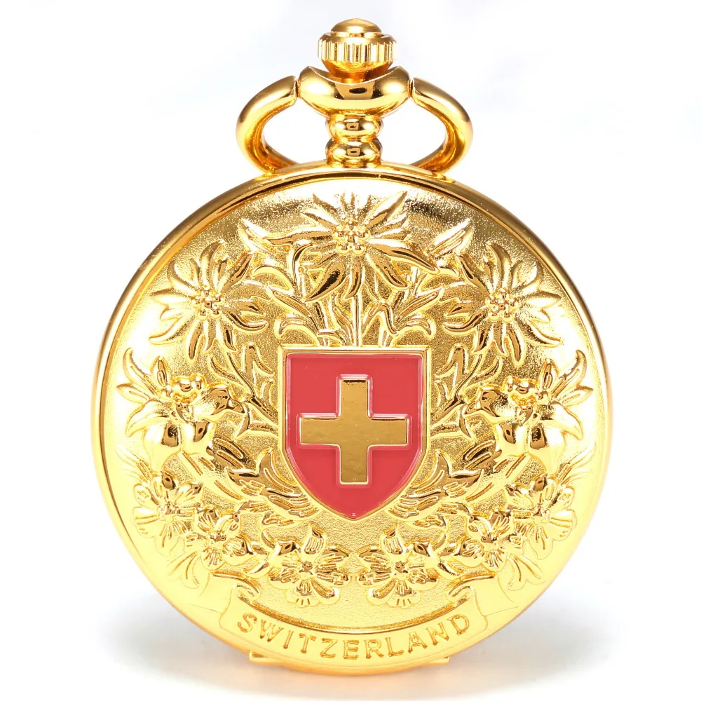 

Retro Fashion Gold Color White Dial Cool Flower Mens Women Round Quartz Movement Pocket Watch + Gift Chain/ WPK047