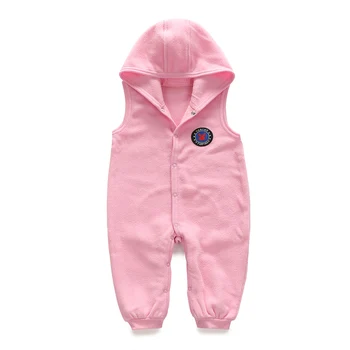 

YiErYing Baby Jumpsuits Pure Color Autumn and Winter Cotto Sleeveless Hooded Newborns Romper Baby & Toddler Clothing