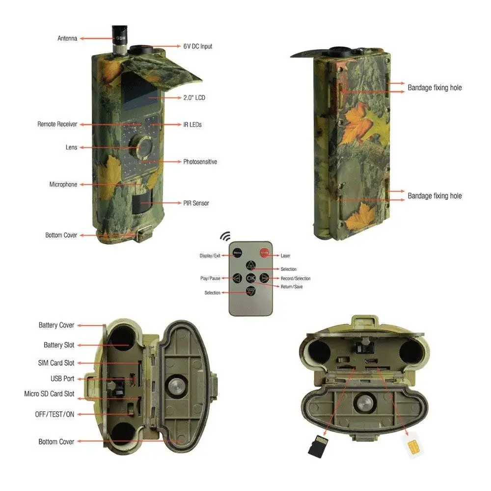 HC-700G Hunting Trail Camera 3G SMS SMTP 16MP HD 1080P IR Infrared Night Vision Wildlife Game Camera Time Lapse 2.0\ HC-700G Hunting Trail Camera 3G SMS SMTP 16MP HD 1080P IR Infrared Night Vision Wildlife Game Camera Time Lapse 2.0\