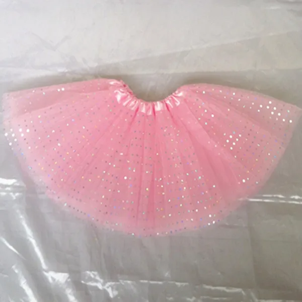 Милое детское платье с блестками, юбка-пачка детская юбка для принцесс, 3-слойная шифоновая балетная новых пышных юбок-пачек; - Цвет: Розовый