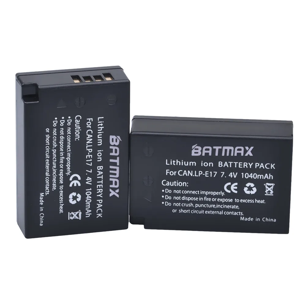 4 шт. аккумуляторы Batmax 1040 мАч с двумя USB портами для Canon EOS T6i 750D T6s 760D 800D M3 M5 8000D