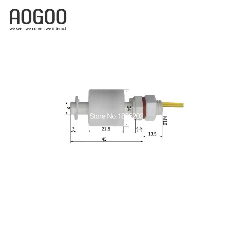 10 шт./лот M10* 45 мм 220 V уровня воды Жидкость Сенсор Тип мини поли Propy поплавок выключатель света EP4510 2A1