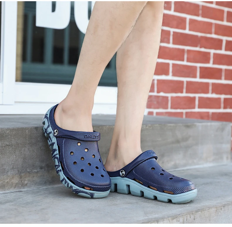 SERENE Brand Croc Summer Casual Sandals New Man Aqua Clog Slipper Hot Male Band Sandalias Swimming Shoe Ocean Beach Garden Shoes (15)