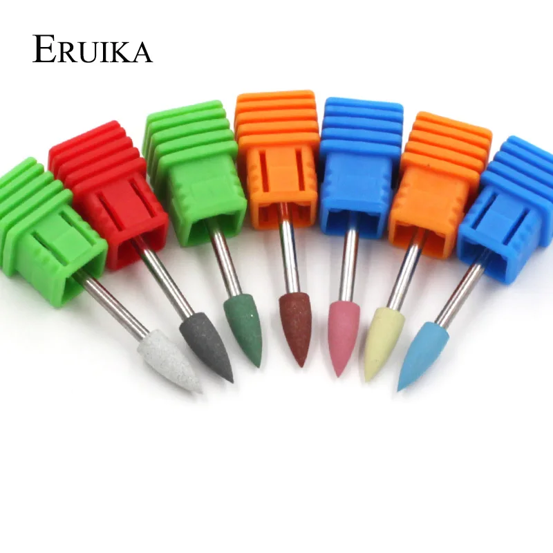 

ERUIKA 1PC Bullet Head Rubber Silicon Nail Drills Bit Flexible Polisher Manicure Machine Nail Accessories Nail File Polish Tools