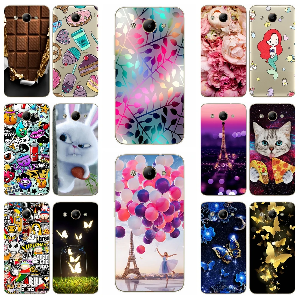 For Huawei Y3 2017 soft Silicone Case Printing Cute Animal Cat Phone Case Cover For Huawei Y 3 2017 Fundas Coque Bumper Capa