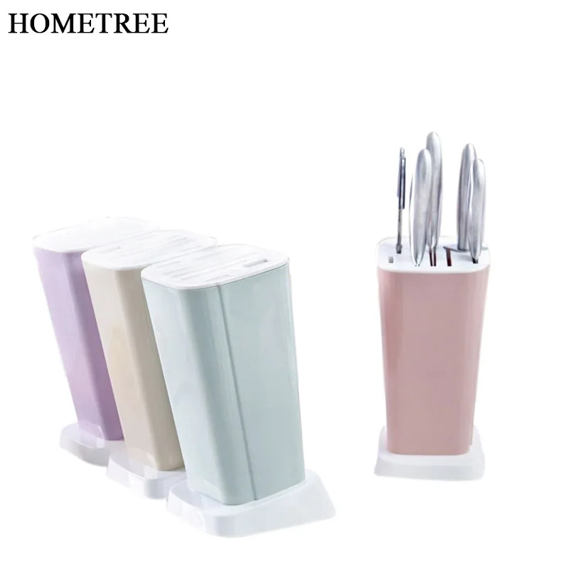 HOMETREE Multifunction Knife Holder Plastic Block Dividing Grid Barrel