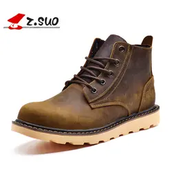 Z. Suo/мужские ботинки из натуральной кожи, ботильоны высокого качества на осень и зиму, мужская обувь, zs359
