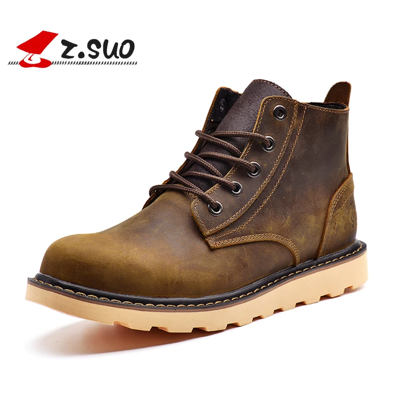 

Z. Suo Genuine Leather Men Boots High Quality Ankle Boots For Autumn And Winter Shoes men shoes bots.zs359