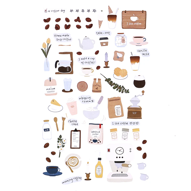 Наклейка в стиле журнала I Like Coffee Bullet|Канцелярские наклейки| |