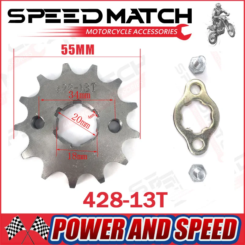 

428 10-19 Tooth 20mm ID Front Engine Sprocket for Stomp YCF Upower Dirt Pit Bike ATV Quad Go Kart Moped Buggy Scooter Motorcycle