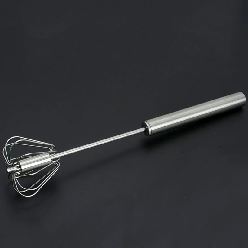 

1PC Stainless Steel Semi-automatic Eggbeater Manual rotating head Whisk Cream Agitator Egg Tool Cake Tool Classic Kitchen Tool