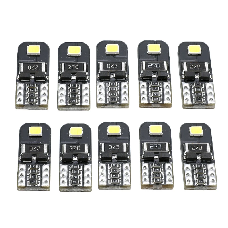 

10 Pcs/Set Universal 12V 6000K 2825 T10 168 194 W5W Canbus Light Bulb Reading Light License Light Side Marker LED Lamps