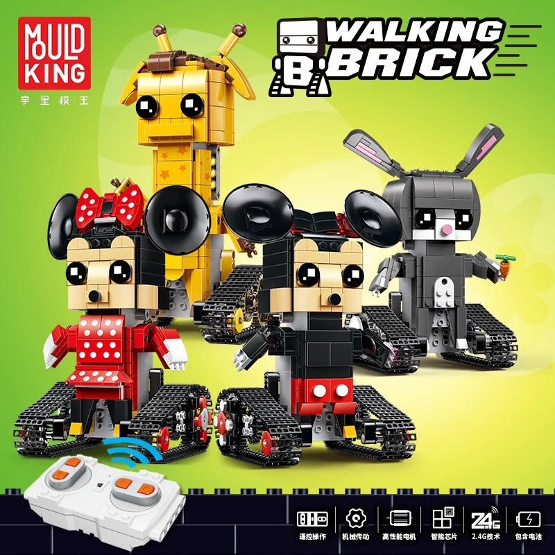 

Technic Movable Cartoon Model Mouse rabbit Robot Set Remote Control Doll Building Blocks Bricks compatible set kids gift