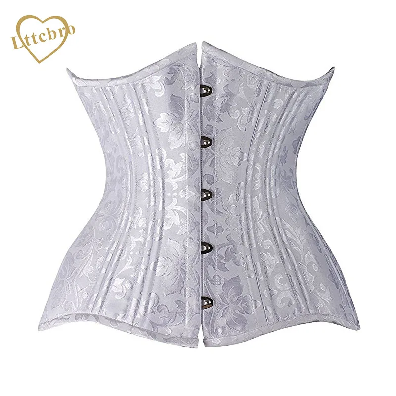 Steel Boned Corsets Longline Heavy Duty Waist Corset Shaper Underbust Corset Bustier Black