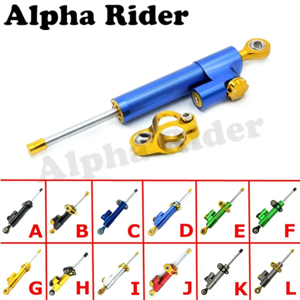

Motorcycle Universal Adjustable Linear Reversed Safety CNC Aluminum Steering Damper Stabilizer Moto Steer Parts for Kawasaki BMW