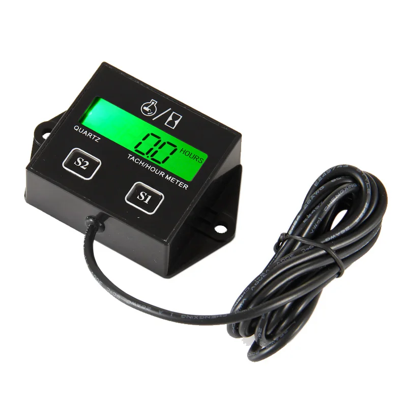 Waterproof backlight Battery changeable Tach Hour Meter RPM Meter for