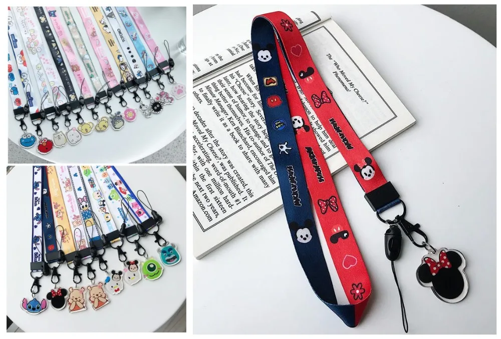 

cartoon stitch mickey minnie dog totoro pendant Key Lanyard Badge ID Cards Holders Neck Straps with Keyring Gift Party Favors