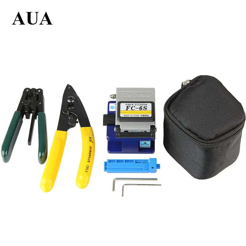 

Free shipping Fiber Optic Tool 4 in 1 FTTH Splice fiber optic tool kits Fibre stripping +fiber cleaver