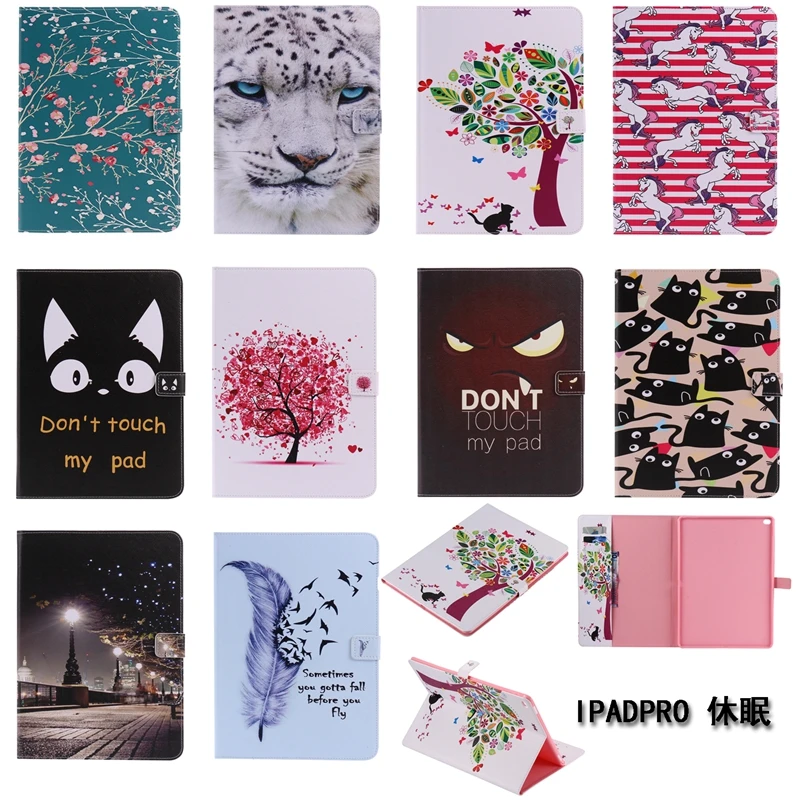 

For Coque iPad Pro 12.9 2017 A1584 A1652 Flip Stand PU Leather Silicon Smart Auto Sleep Wake Tablet Case for iPad Pro 12.9 2017