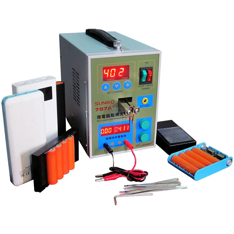 

LED Pulse Battery Spot welder 787A+ Spot welding Machine Micro-computer 18650 micro welding with LED light+Nickel+Battery Clamp