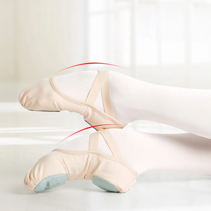 Ballet Shoes for Girls Dance Shoes for Woman Dancing Slippers Dance Shoe High Stretch Canvas Split Sole Slip On Practice Shoes 2
