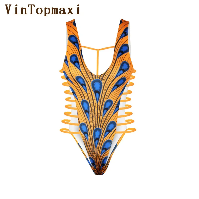 2018 Новый Африканский принт с высокой Trikini Бразильский бикини купальники