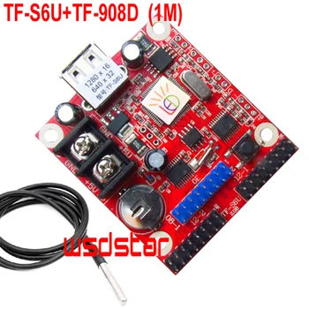 

TF-S6U+TF-908D Temperature Sensor 1280*16 640*32 1*HUB08 & 2*HUB12 Single & Dual color USB LED controller card