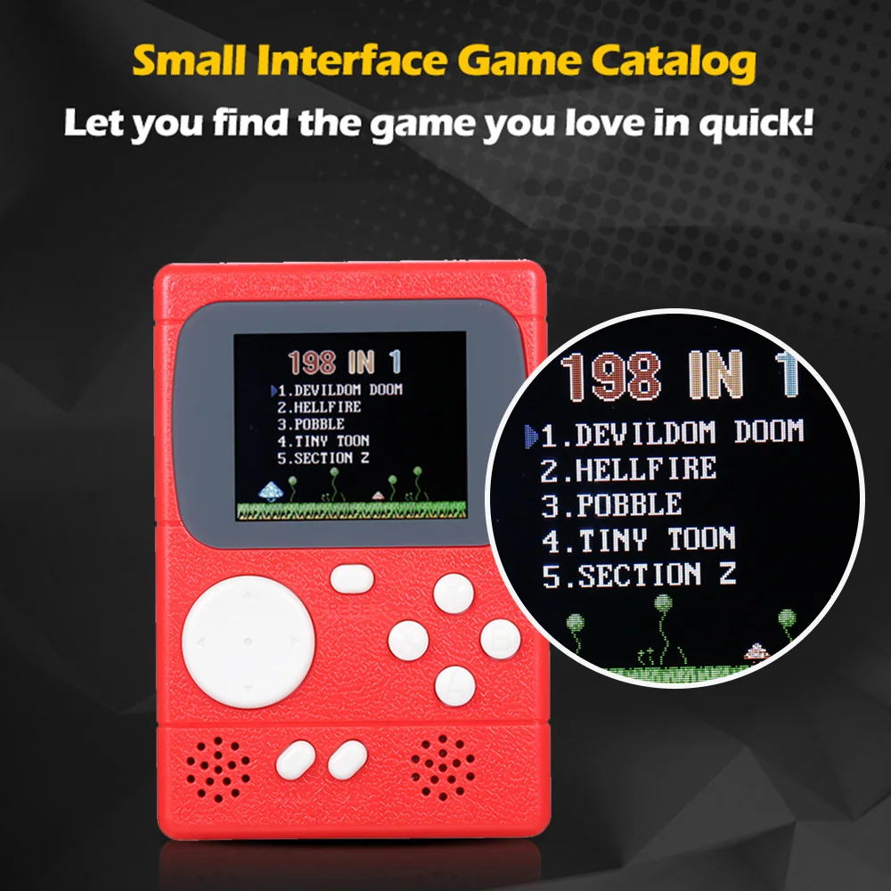 Ретро портативная консоль детская мини ностальгическая портативная игровая консоль 8 бит Встроенная 198 Классическая игра Ручной игровой плеер