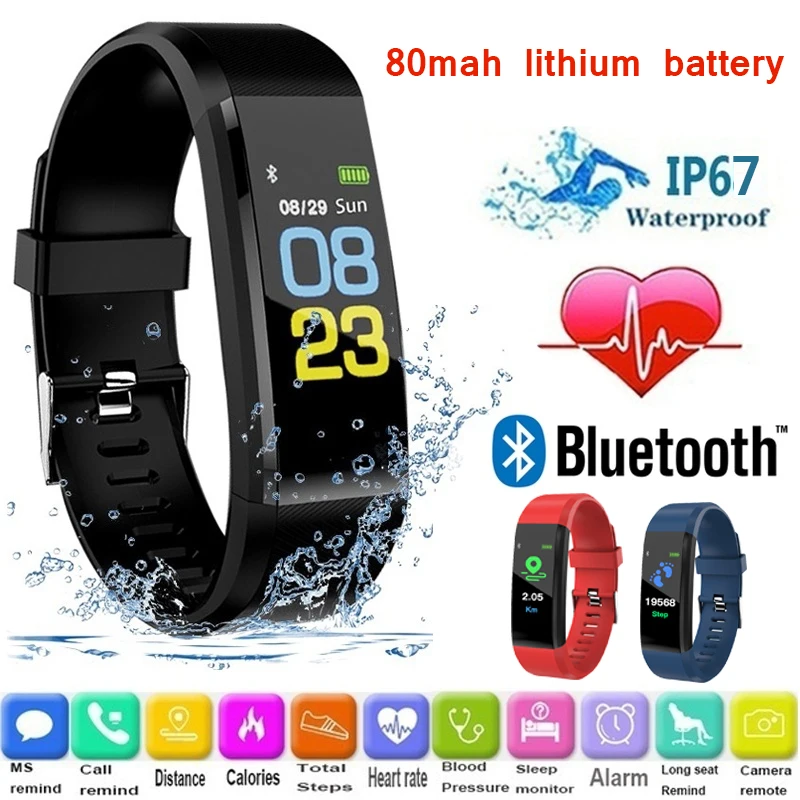 

Color Screen Smart Bracelet Sports Pedometer Watch Fitness Running Walking Tracker Heart Rate Pedometer Smart Band PK mi band 3