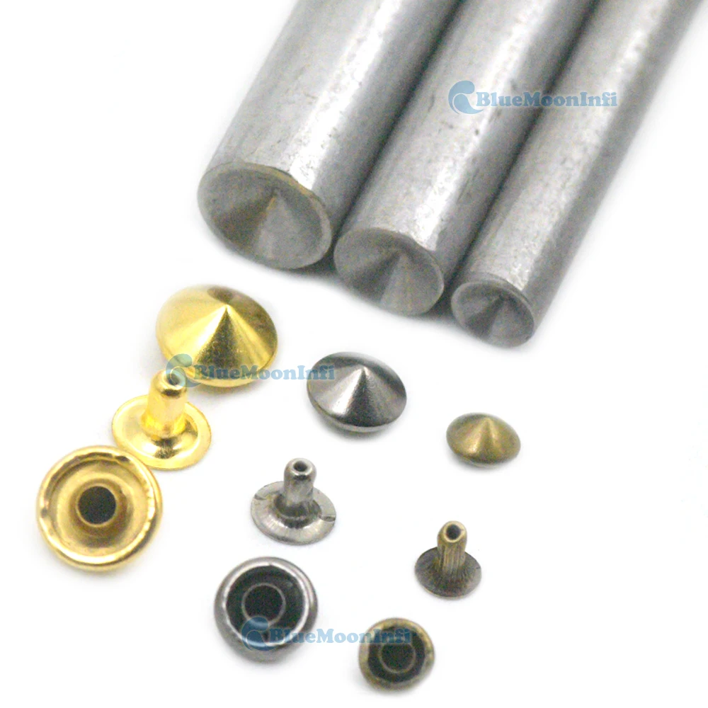 Cone single cap rivets 9mm 10mm 12 mm or 15mm cap diameter Studs Sewing Leather
