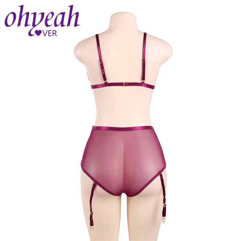 Ohyeahlover Для женщин бархатное нижнее белье сексуальное комплект нижнего белья