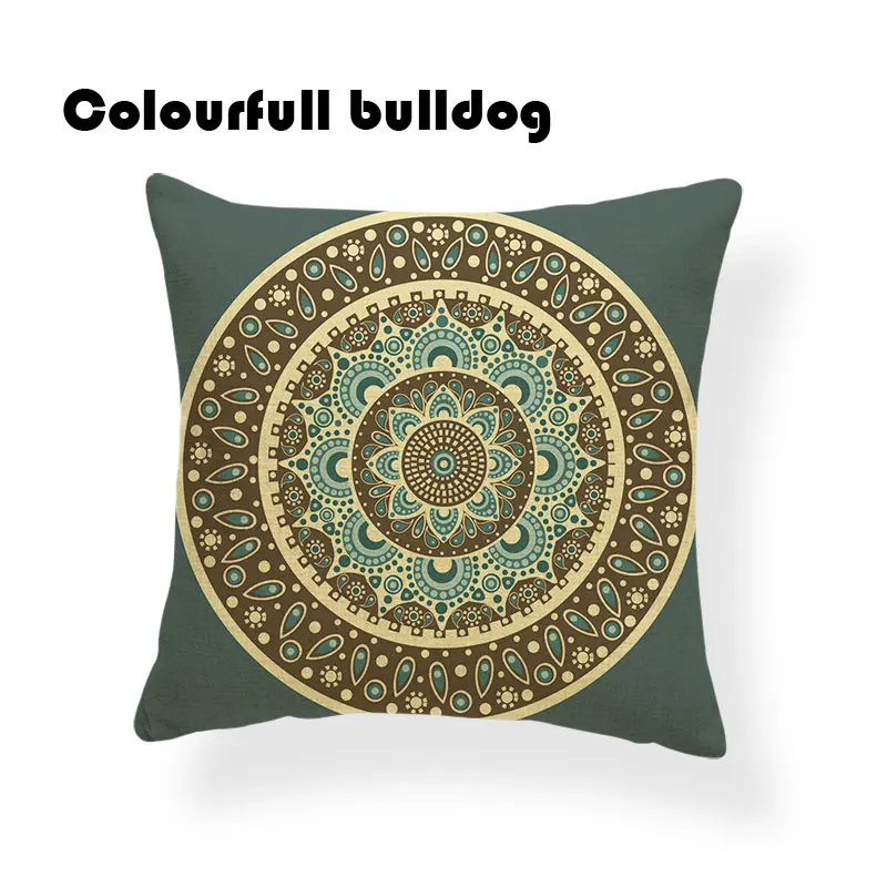 Комплект подушек с психоделической мандалой в богемном стиле, для гостиной, спальни, дивана, декоративная наволочка на заказ, полиэфирная льняная подушка для отдыха - Цвет: M933513