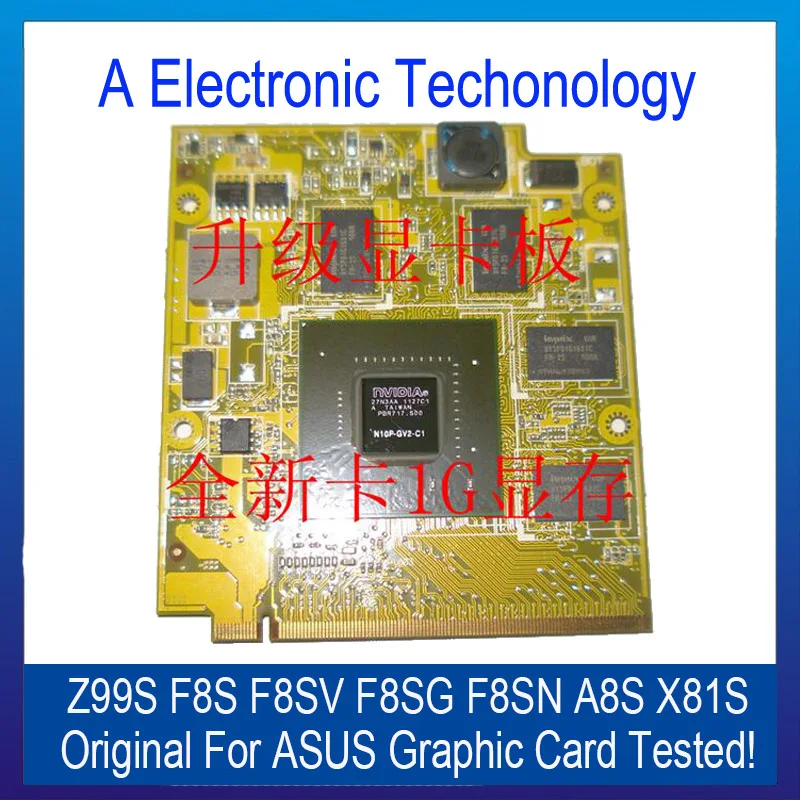 Original 1GB Z99S F8S F8SV F8SG F8SN A8S X81S GT220M Graphic Card For ASUS NVIDIA N10P-GV2-C1 Video Card GPU Replacement Tested 