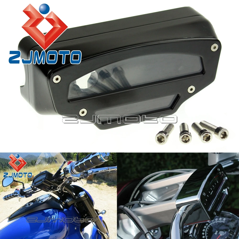 Motorcycle Black Tach Tachometer Housing Gauge Meter Cover Custom For